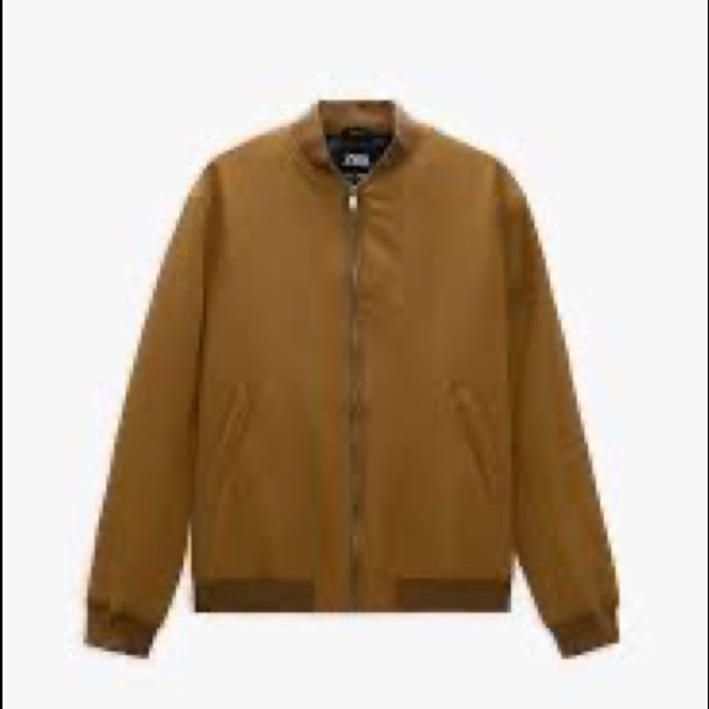 Zara man Cognac Suede bomber Jacket